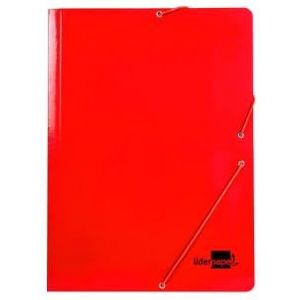 Liderpapel Ordner van rubber, folio, 3 kleppen, van kunststof, rood
