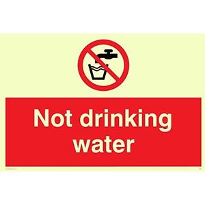 Viking Signs PV48-A5L-P ""Drinkwater"", kunststof, semi-rigide fotoluminescent, 150 mm H x 200 mm W