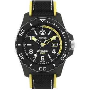 Timex 46 mm Expedition North® Freedive Ocean Watch, Zwart/Zwart/Zwart/Geel, One Size, 46 mm Expedition North® Freedive Ocean Watch