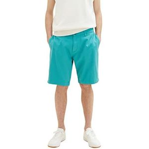 TOM TAILOR Denim Heren Regular Fit Chino Shorts, 31044 - Deep Turquoise, M