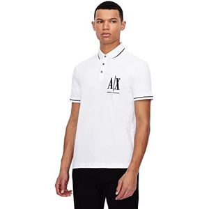 Armani Exchange - Geborduurd Maxi-Poloshirt - Wit - Regular Fit