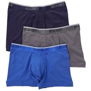 2(X) IST Mens Cotton Stretch 3-pack Boxer-briefs, Eclipse/Lead/Dazzling Blue, Small US