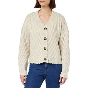 ONLY Dames Onlnew Chunky L/S Short CARDGAN KNT Cardigan Sweater, Pumice Stone/Detail:W. Melange, L (2-pack)