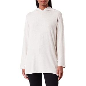 TOM TAILOR Denim Dames T-shirt met lange mouwen en capuchon 1032812, 30224 - Cloud Grey Melange, S
