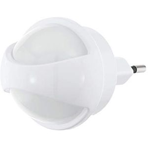 EGLO Tineo Led-stekkerspot met nachtlichtfunctie en dag/nachtsensor, led-stekkerlamp van witte kunststof, warmwit
