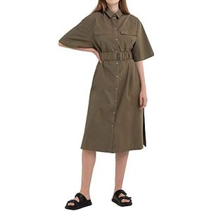 Replay Dames W9009 jurk, 962 Light Kaki, M, 962 Light Kaki, M