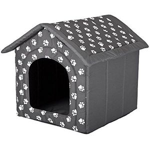 Hobbydog R2 BUDSWL4 Doghouse R2 44 x 38 cm grijs met paws, S, grijs, 700 g