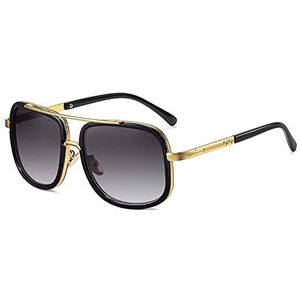 SHEEN KELLY Grote retro zonnebrillen merk metalen frame piloot ruimte spiegel bril heren dames goud/zilver