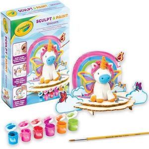 Crayola - Modelleer & Schilder je Eigen Eenhoorn Set, Zelfhardende Boetseerklei, met Tempera's en Accessoires om te Decoreren, vanaf 5 jaar, 04-0259