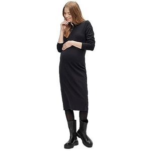 MAMALICIOUS Dames Mleva Ls JRS Midi Hn Dress A. Noos gebreide jurk, zwart, M