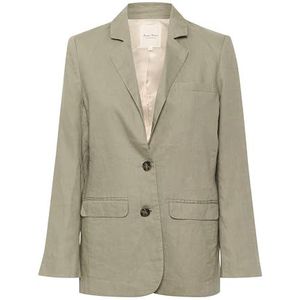 Part Two Damesblazer Single-Breasted Notch Lapel Regular Fit Ronde Corners, Vetiver, 40