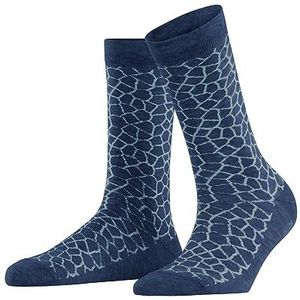FALKE Dames Pebble katoen halfhoog met patroon 1 paar sokken, blauw (Phoenix Mel. 6102), 35-38