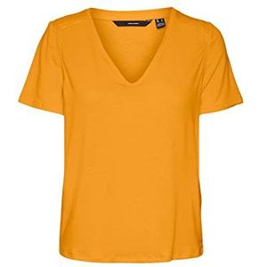VERO MODA Dames VMMARIJUNE SS V-hals TOP JRS T-shirt, Radiant Yellow, XS, Radiant Yellow, XS