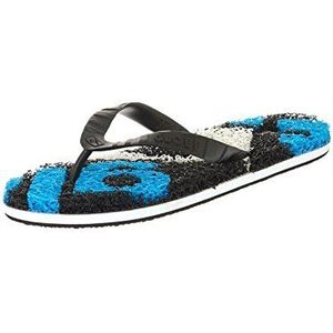 Globe Merkin-Matrix Teenslippers, uniseks, volwassenen, Zwart Zwart Wit Cyaan, 40.5 EU