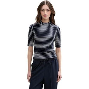 TOM TAILOR Denim T-shirt voor dames, 37169 - Small Navy White Streep, XXL