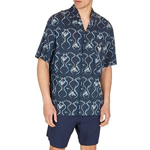 Emporio Armani Swimwear Men's Emporio Armani Graphic Patterns Short Sleeve Dress Shirt, Eagle Allover, S, eagle allover, S