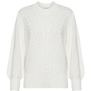 Kaffe Dames Pullover 3/4 mouw Knit Sweater, Chalk, XS