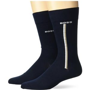 BOSS 2 Pack Iconic Stripe Design Combed Cotton Socks