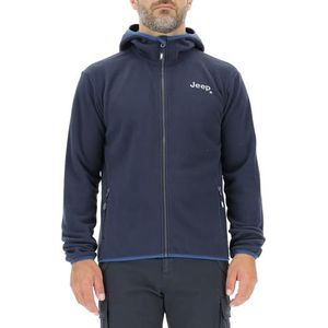 JEEP O102884-A928 J Thermo-fleece voor heren met capuchon en zakken met ritssluiting, klein borduurwerk, J23W Heren Night Blue XXL