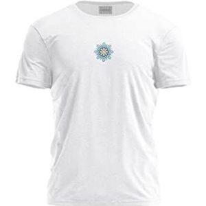 Bona Basics, Digitaal bedrukt basic T-shirt voor heren,% 100 katoen, wit, casual, heren bovenstuk, maat: M, wit, M