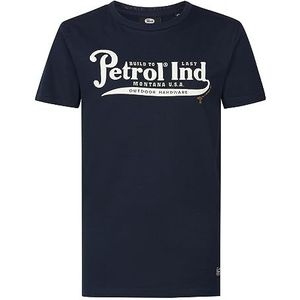 Petrol Industries T-shirt voor jongens SS Classic Print T-shirt voor kinderen, Middernacht Marine, 6 jaar