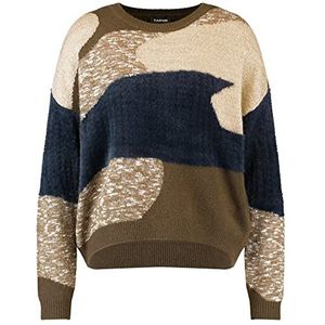 Taifun Dames coltrui van GOTS-gecertificeerd katoen lange mouwen effen kleuren, Moss Green patroon, 38