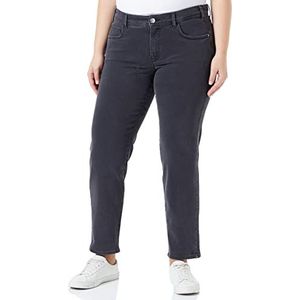 TRIANGLE Dames Regular: Straight Leg-Jeans, donkergrijs, 46W x 30L