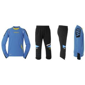 uhlsport Uni Shirt & Longshort EM GK Set Wij doen was, Cyaan/zwart, M, 100553701