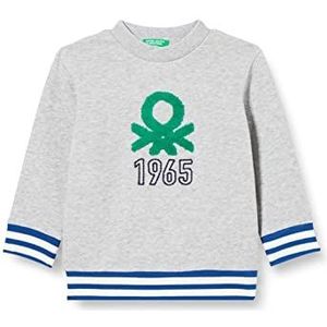 United Colors of Benetton Sweatshirt met lange mouwen voor jongens met ronde hals, Grijs Melange 501, 12 maanden
