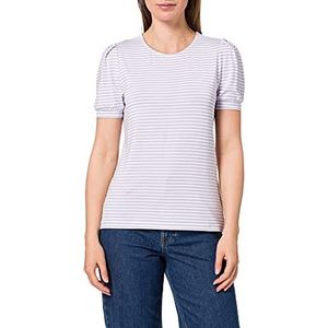 VERO MODA Dames Vmkate Ss Top JRS T-shirt, Pastel Lilac/Stripes: witte strepen, XL