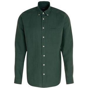 Seidensticker Casual overhemd voor heren, regular fit, zacht, New Button-down, lange mouwen, 100% linnen, groen, L