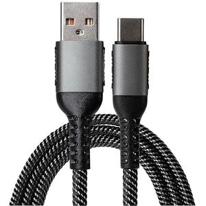 Maplin Snel opladen USB C naar USB-A 2.0 gevlochten kabel, 1 m, opladen en synchroniseren, voor Apple MacBook, iPad Pro, iPad Air, Samsung Galaxy telefoons, Microsoft Surface, Google Pixel, Honor en