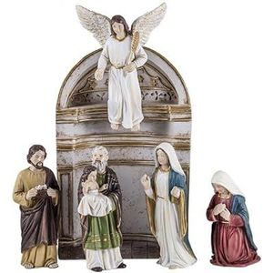 DRW Presentatie van het kind Jezus in de tempel van hars, handbeschilderd, 18,5 cm