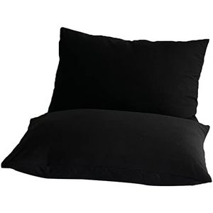 Good Nite Kussenslopen van 2 stuks, microvezels zacht, comfortabel, wasbaar, ademend, stof, kreukvrij, set van 2 (50 x 75 cm) (zwart)