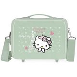 Hello Kitty Paris Make-uptas, aanpasbaar, met schoudertas, groen, 29 x 21 x 15 cm, stijf, ABS, 9,14 l, 0,6 kg, Groen, Neceser Adaptable con Bandolera, Verstelbare toilettas met schoudertas