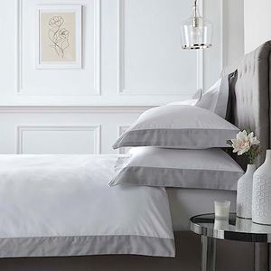 Appletree Boutique - Oxford Edge - 100% katoen dekbedovertrek set - super kingsize bed maat in wit