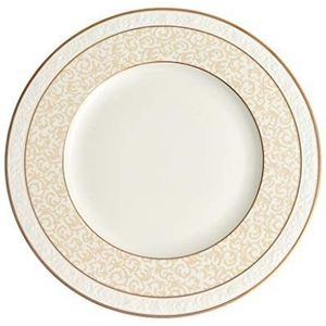 Villeroy en Boch - Ivoire platte borden, ronde borden met gouden randen en ornamenten van premium bone porselein, vaatwasmachinebestendig, 270 mm