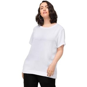 Ulla Popken T-shirt met structuurstof voor dames, sneeuwwit, 42-44