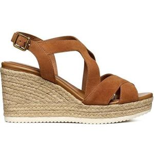 Geox Dames D Ponza C Wedge Sandaal, Cognac, 41 EU, cognac, 41 EU