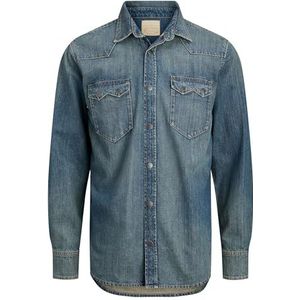 JACK & JONES - Overhemd - Blauw - Denim - Lange Mouw
