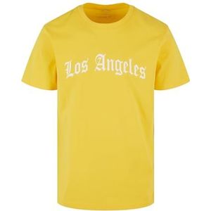 Mister Tee Los Angeles Wording Tee T-shirt voor heren, Taxi Yellow, L