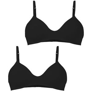 Golden Lady Beha van katoen, 2 stuks, zwart, TG4, Zwart, L