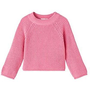 Bestseller A/s Nmfvenja Ls Loose Short Knit O Gebreide trui voor meisjes, Roze Cosmos, 98 cm
