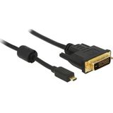 Delock Kabel Micro HDMI D stekker > DVI 24+1 stekker 1 m