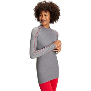 FALKE Trendy damesshirt met lange mouwen Wool-Tech voor optimale vochtafvoer, Grafiet papaya, L