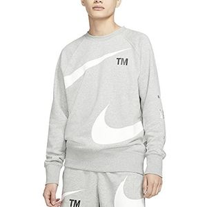 Nike M NSW Swoosh Sbb Crew Lange shirt voor heren, donkergrijs heather/wit, L