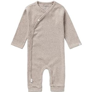 Noppies Unisex Baby U Playsuit Ls Rib Nevis peuterpak, Taupe Melange, 74 cm