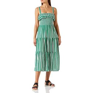 Springfield Midi-jurk, gestreept, groen, standaard voor dames, Celeste Y Blanco, 36