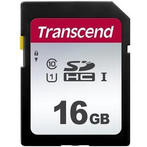Transcend TS16GSDC300S-E 16GB | SDHC I, C10, U1 geheugenkaart - 95/10 MB/s - retail verpakking