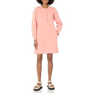 Amazon Essentials Gebreide Henley Sweatshirtjurk voor dames (verkrijgbaar in grote maten), perzik, medium